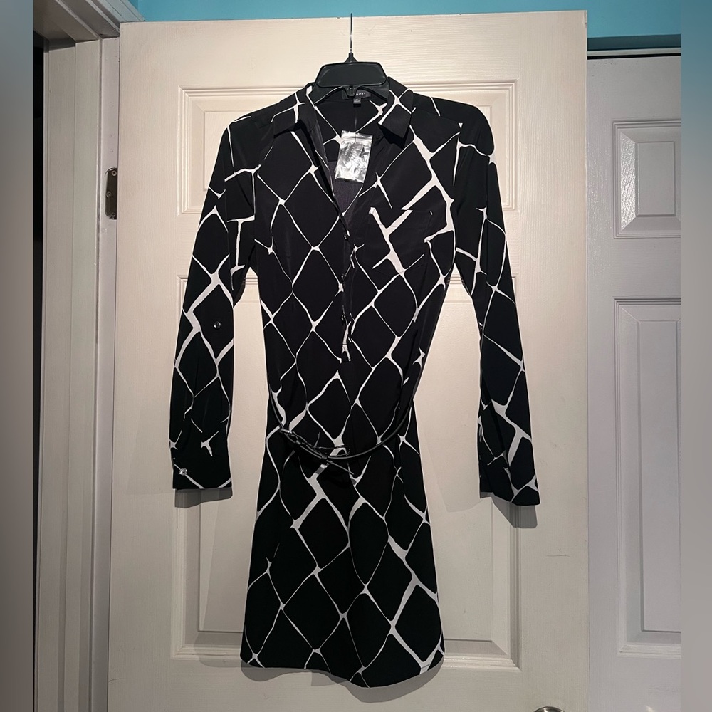Black and White Diamond Pattern Dress